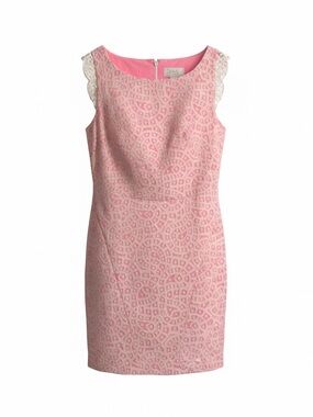 Jessica Simpson Sleeveless Pink Lace-Accent Sheath Dress